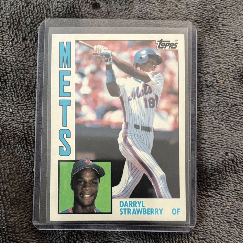 Topps Mets Baseball Card with Blue and White Accents